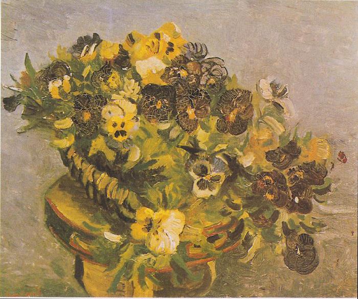 Vincent Van Gogh Tambourine with Pansies Sweden oil painting art